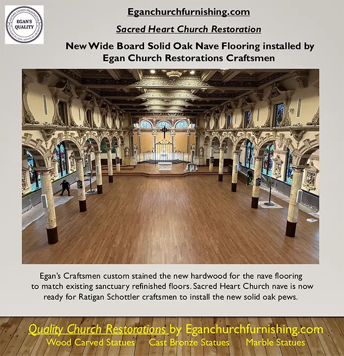 Egan Church Furnishing & Restoration - New Wide Board Solid Oak Nave Flooring