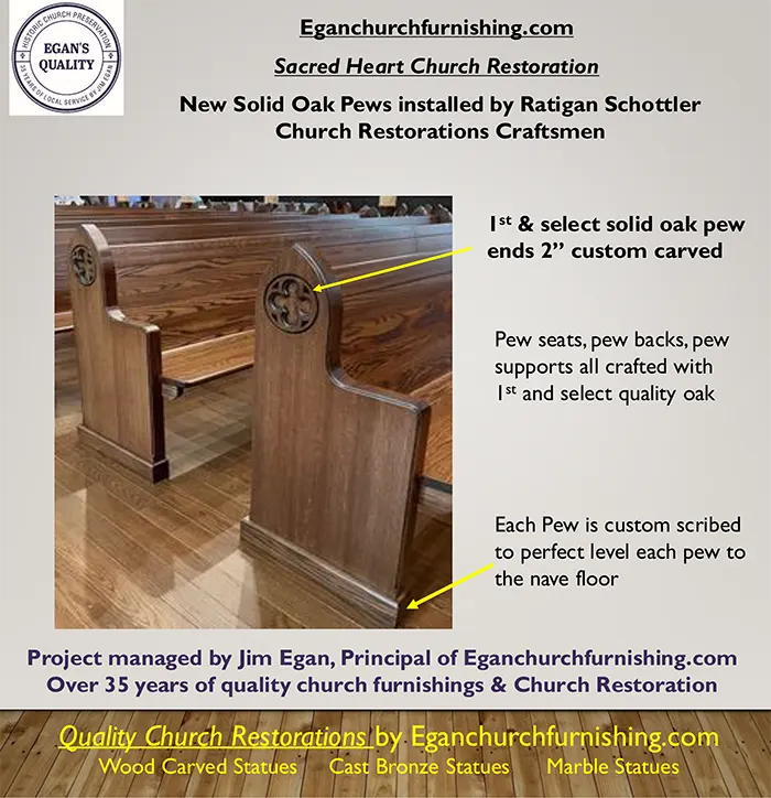 Egan Church Furnishing & Restoration - New Solid Oak Pews