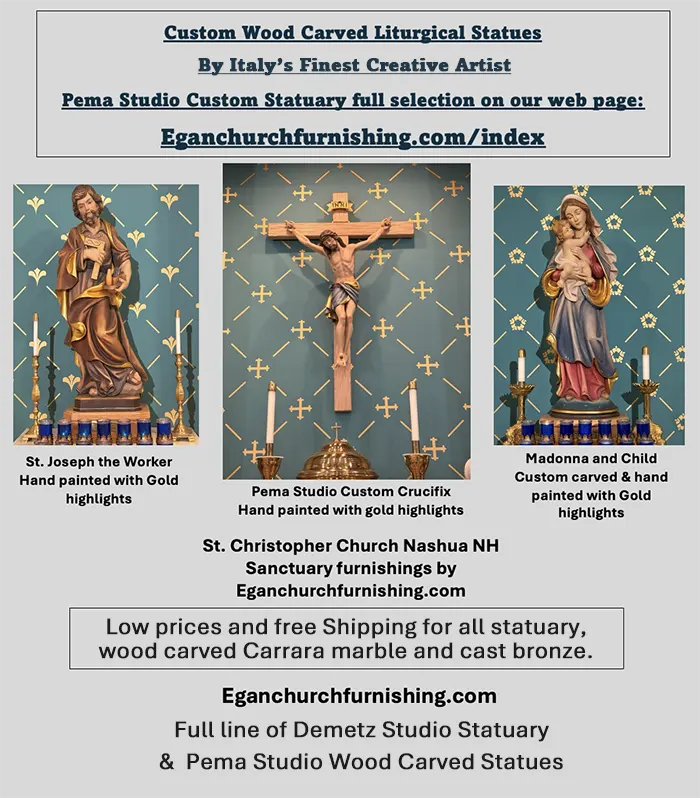 Egan Church Furnishing & Restoration - Custom Wood Carved Liturgical Statues